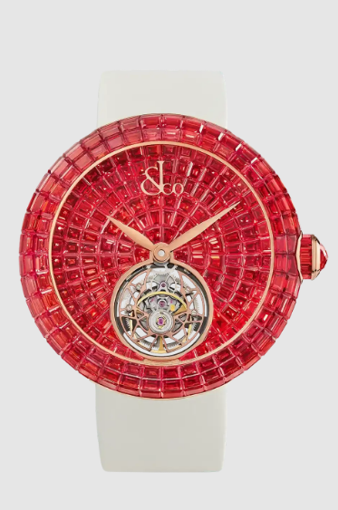 Review Jacob & Co brilliant flying tourbillon ORANGE SAPPHIRES II (ROSE GOLD) BT546.40.BO.BO.A Replica watch